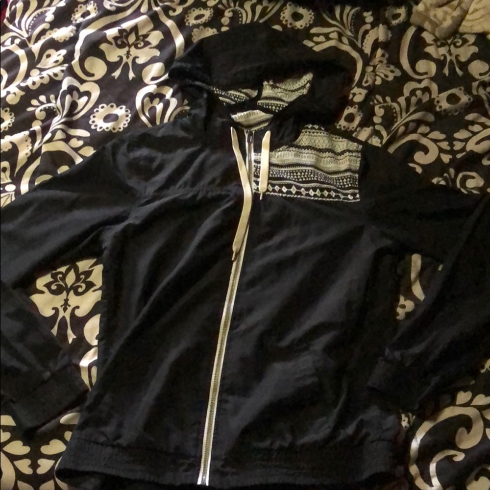 black windbreaker
